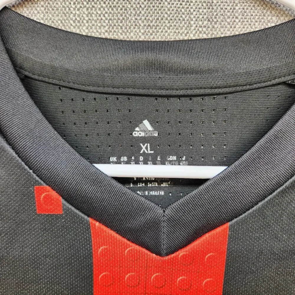 Adidas x LEGO Soccer Jersey Adult XL Black Red Brick Graphic Football Shirt